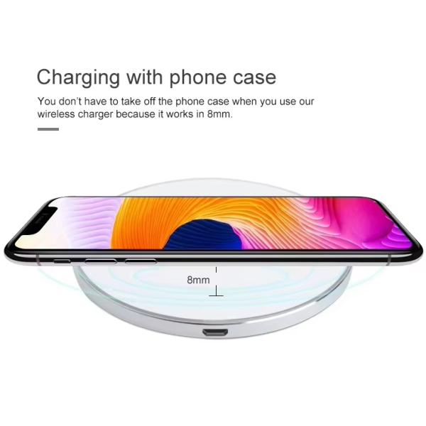 Aluminum Alloy Fast Wireless Charging Pad 15W Mobile Phone Smart Charger with PD Function CE FCC ROSH Certified