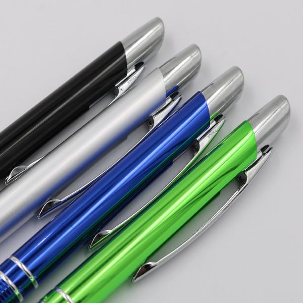 ODM Metal Aluminum Ballpoint Pens 1.0mm Press Ball Pen For Office School Writing