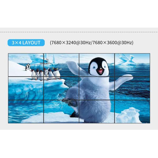 8K 1 in 15 Out Multi - Screen Content Display Pixel-to-pixel Splicing Multi-Screen Viewer 4x3 5x3 6x2 Multi-Monitor Splitter