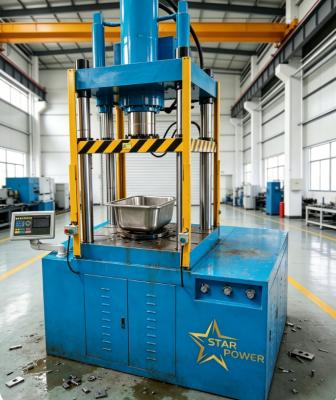 Four Column Hydraulic Deep Drawing Press Machine | Automatic Deep Forming Equipment For 304 Stainless Steel Kitchen Sink Mass Production Line