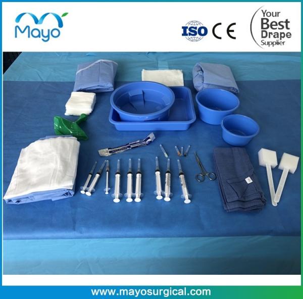 O equipamento cirúrgico de Cathlab drapeja fenestrado cirúrgico azul drapeja