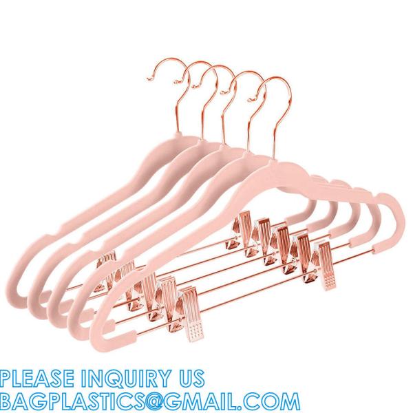 Velvet Hanger 50 Pack Space Save Non-Slip Padded Rose Gold Hook Flocked White And Black Velvet Clothes Hangers