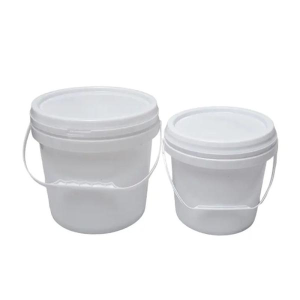 Versatile White Plastic Bucket With Stackable Design Food Storage Buckets