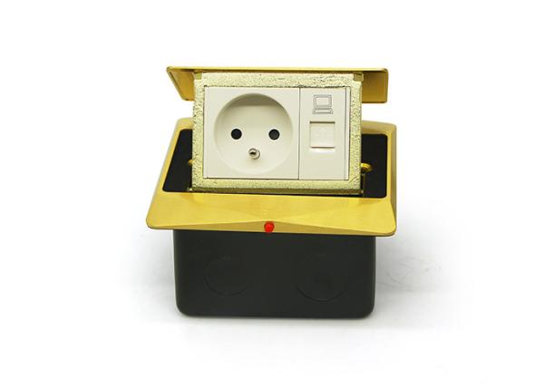 Brass Top IP Rated Floor Socket Pop -  Up Design With CE / ISO Certification