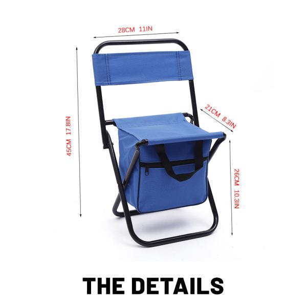 45x28x26cm Outerdoor Folding Fishing Chair 600D PVC Oxford 0.65kg Light Collapsable
