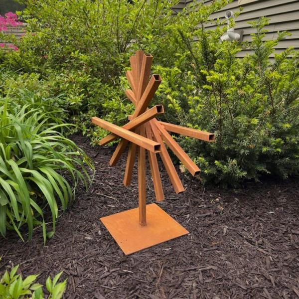 Abstract Outdoor Garden Metal Decoration Corten Steel Sculpture Metal Factory
