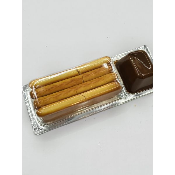 Gourmet Chocolate Dip Crisps with 22% Cocoa Solids and Himalayan Pink Salt in Peel-Seal Dual Pouch