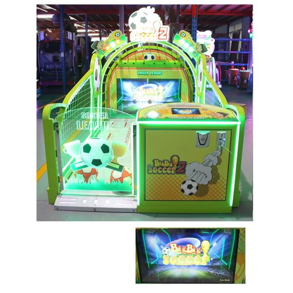 Mini Kids Gym Playground Big Big Soccer 2 Players Play Football Game Machine with 55 Inch Screen
