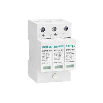 BRPV3-600 Photovoltaic 600v DC Surge Protection Device solar spd  lightning protection