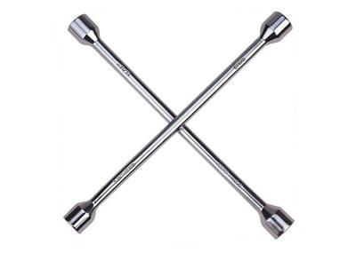 Chrome Car Wheel Wrench Four Way Lug Wrench Dia 17 - 19-21 - 23mm Heads