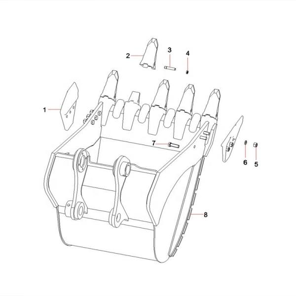 7T3402RC Excavator Bucket Teeth Alloy Steel Heavy Duty Rock Teeth Replacement