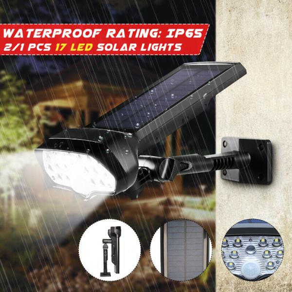 5000K  17PCS Led Commercial Solar Street Lights / Wall Mount Solar Spotlight