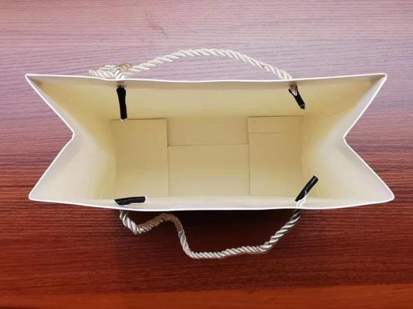 Matt Laminated 250gsm Kraft Paper Merchandise Bags With Nylon Rope Handle