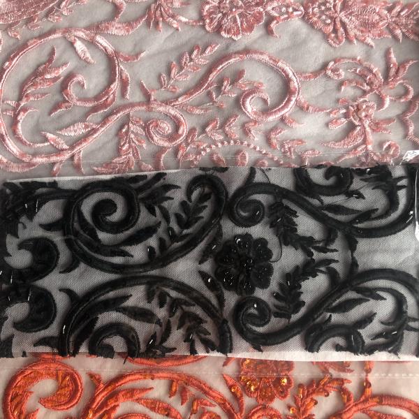 Easily Customizable Luxury 3D Flowers Beaded Embroidery Lace Fabric New Design Lace for Women's Clothing Dance  Dresses