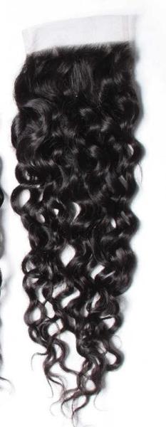 10A Brazilian Human Hair Closure 8-20 Inch Water Wave Middle Part Closure
