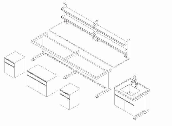 Durable Custom Chemistry Laboratory Wall Bench With Steel / Wood Structure