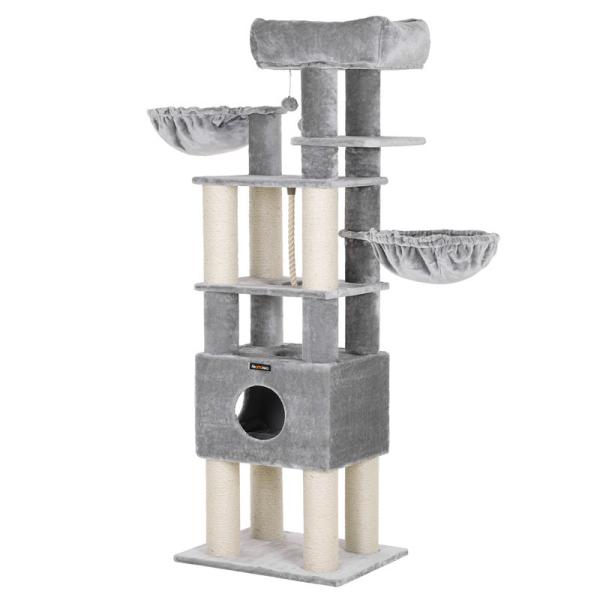 Eco Friendly Small Modern Cat Tree Premium XXL Plush Perch Durable Compact