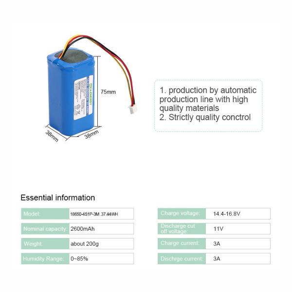 ион 14.4V 2600mAh Li 18650 блоков батарей для робота пылесоса