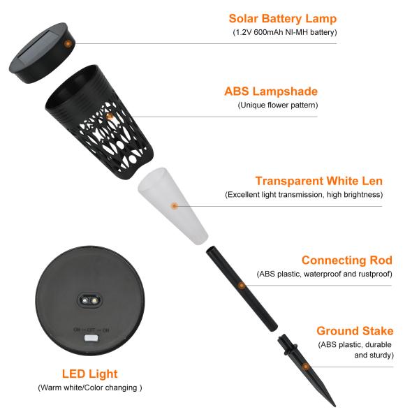 Colorful IP65 Waterproof Solar Powered  Decoration Garden Lights for Outdoor