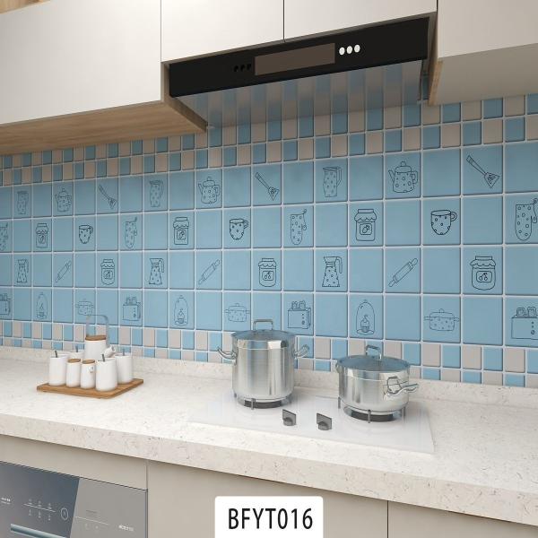 Easy to Install 3D Tile Sticker Self-Adhesive PVC Backsplash Wallpaper for Kitchen and Bathroom