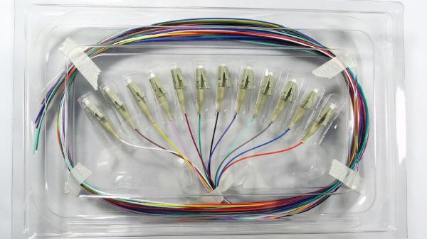 Cor da trança OM1 OM2 LC UPC 12 da fibra multimodo do PVC 0.9mm de LSZH