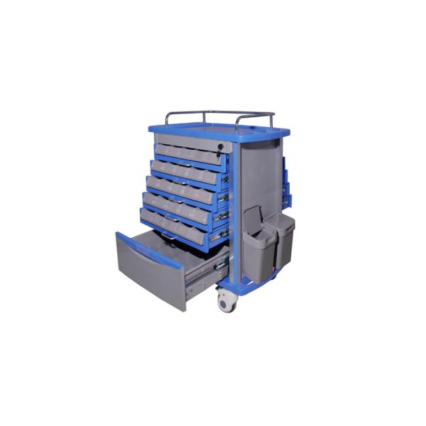 Movable Drug And Distribution Medical Trolley Cart , Medical Carts On Wheels