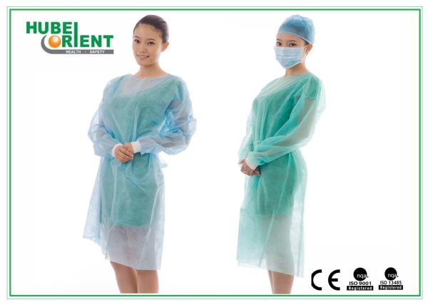 Dust Prevention Disposable PP Isolation Gown With Knitted Wrist