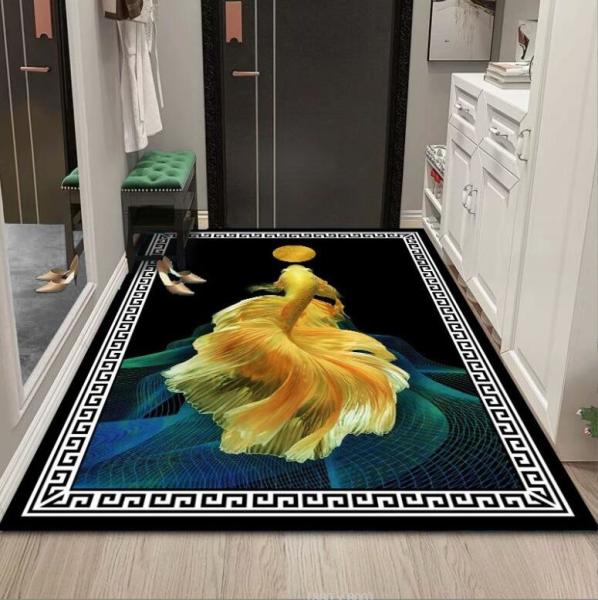 Abstract Picture Polyester Fiber Floor Carpet For Entrance Door And Living Room