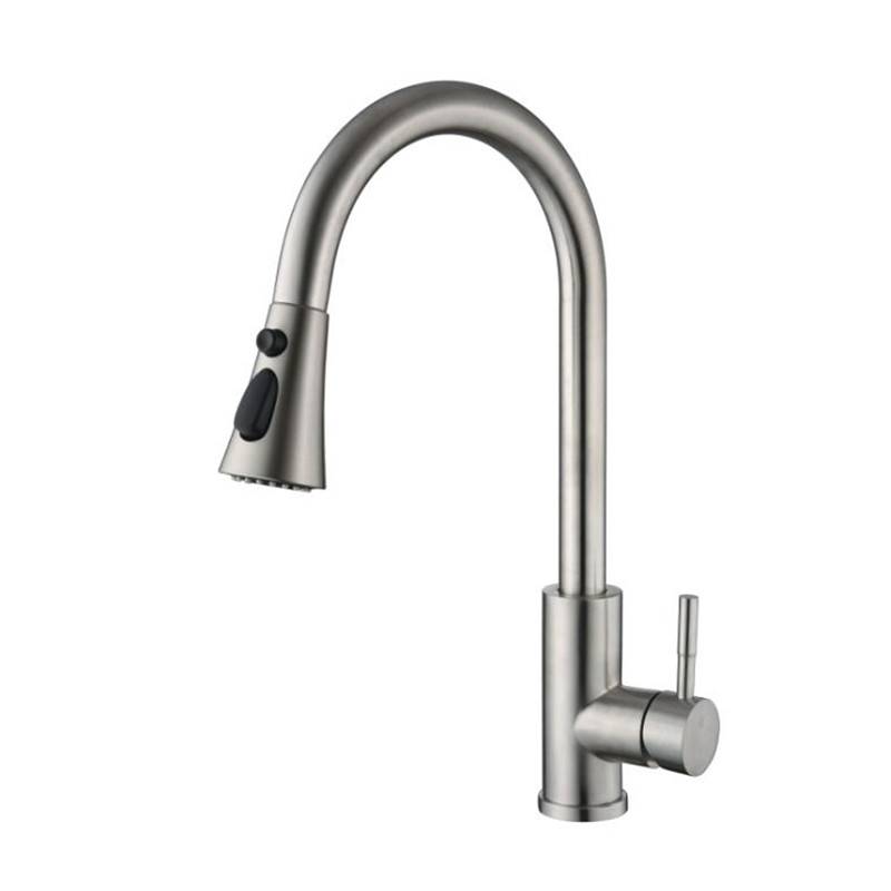 Почищенный щеткой Faucet смесителя кухни, SUS304 вытягивает вниз Faucet кухни спрейера