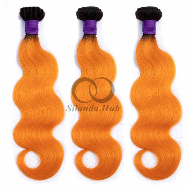 #T1B/Orange Body Wave Remy Human Hair Bundles Sew In Weave Bundles Brazilian Bundle Deals
