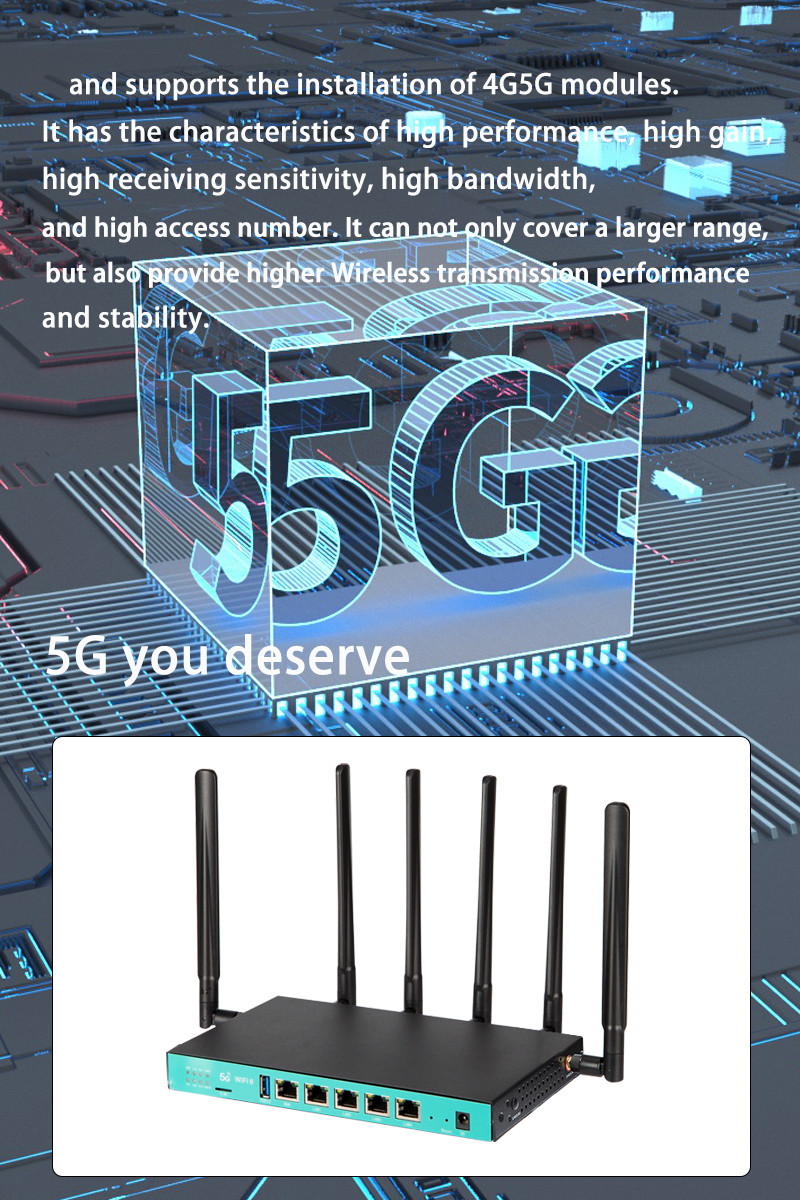 1800Mbps двойной маршрутизатор RM500Q-Gl диапазона 5G Wifi 6 со слотами 1 SIM-карты