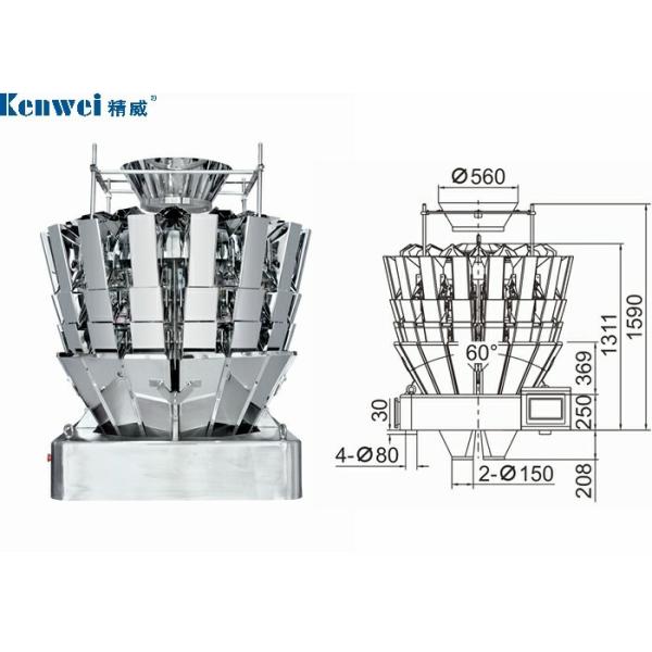 2300W Triple Layers 16 Head Multihead Weighing Machine