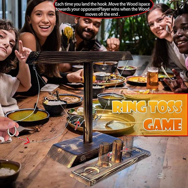 Handmade 8.5cm деревянные игрушки кукольного дома покрасили кольца бросая крюки