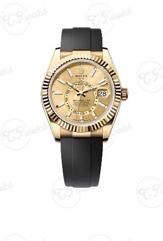 Sky Dweller: Clone Watch 9001 Movement Approximate/Grey Dial, Rubber Strap