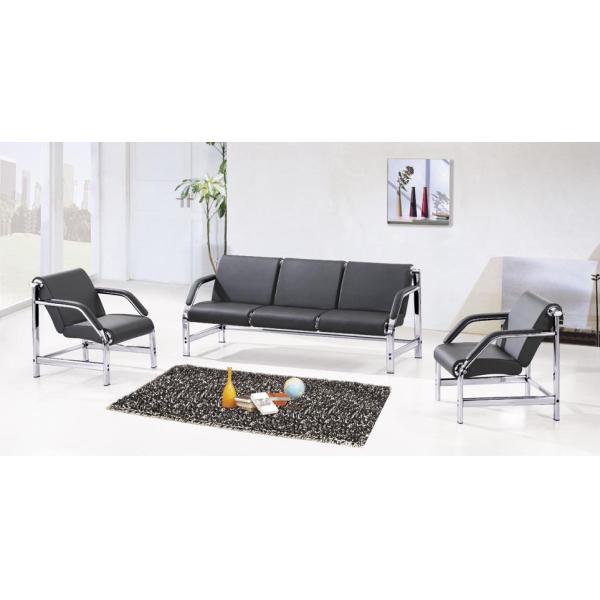 3 seats black PU  / leather Office Sofa Set CD-3614