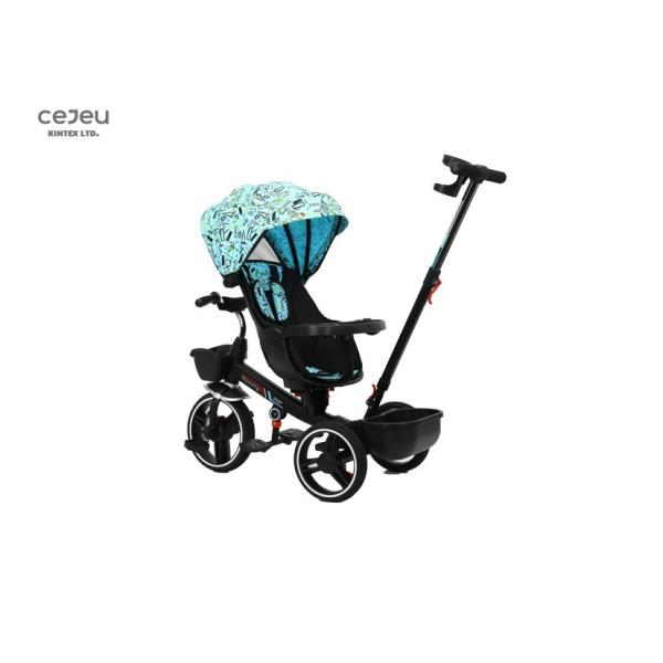 Черноты трицикла детей колеса Pu пинк многофункциональной голубой