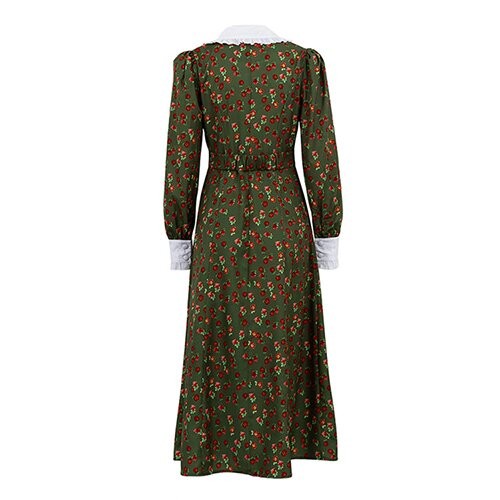 OEM maufactory  Print Long Skirt Doll Collars Polyester European American Long Sleeved