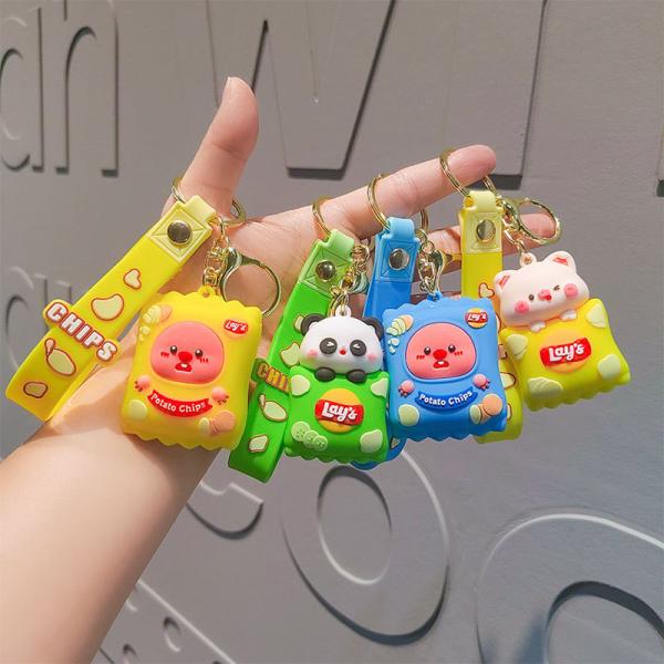 Панда на заказ ключевая цепочка заклинания для девочек дети резиновые сумки для животных рюкзак заклинание подвеска