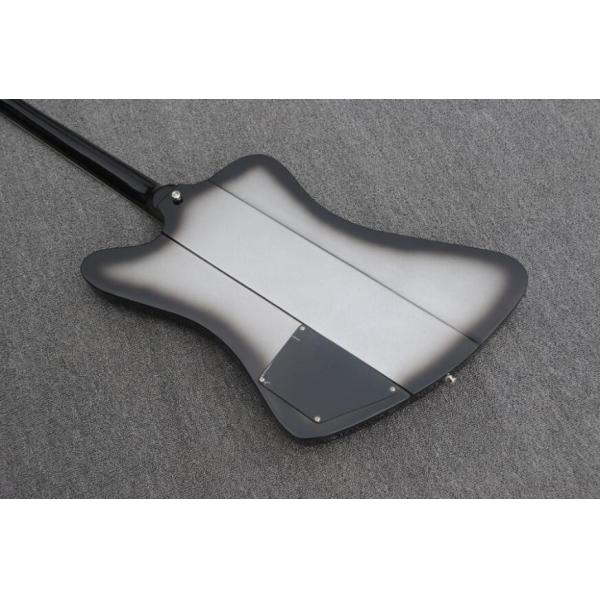 Lines up silver top Firebird Electric Guitar set-in neck style firebird custom guitar black edges firebird