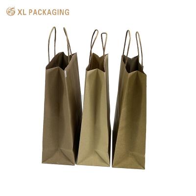 XL Packaging Customer Provide Kraft Paper Bags With Handles Eco Friendly Custom Printing Shopper Gift Craft Paper Bag