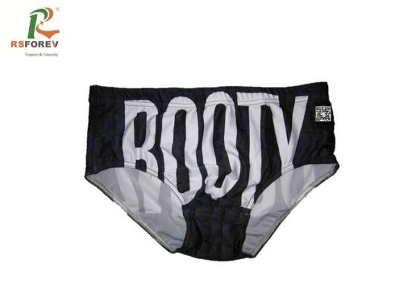 Quick Dry Sexy Bikini Swimwear For Guys , Black Mens Swimwear Bikini Customized Size