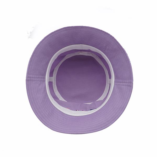 Le chapeau 100% de seau de coton de pourpre 58cm 3D a brodé pour des femmes