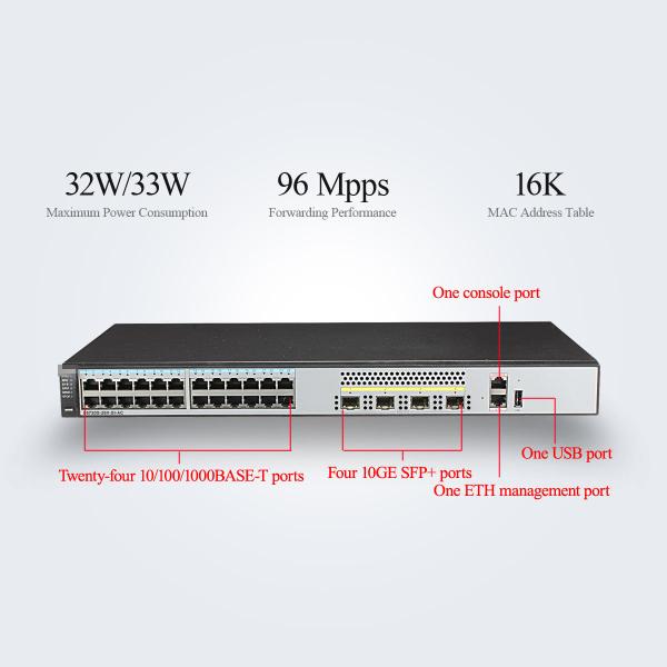 16K MAC S5700 Series Ethernet Switches S5720S-28X-SI-AC LACP Stackable
