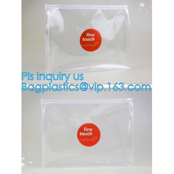 Horizontal Style Top Slider Closure Zip PVC Pack Bag for Tower Clothing Pack Clear and Frosted Sides, PVC / EVA / TPU zi