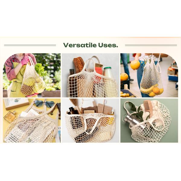 Washable Reusable Cotton Mesh Tote Bags For Produce