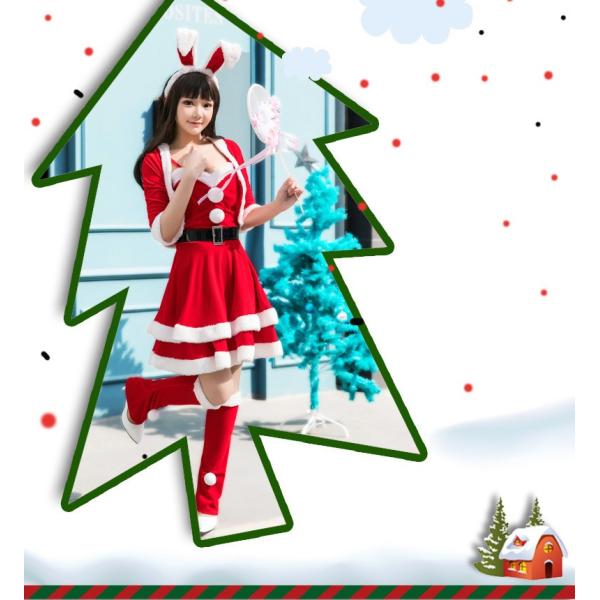 Рождественское платье 2023 Красное с аксессуарами Взрослые женщины 5-частный набор Костюм косплей