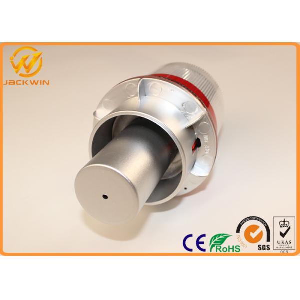 Road Safety White ABS LED Solar Beacon Traffic Warning Lights 60 Flashes/Min