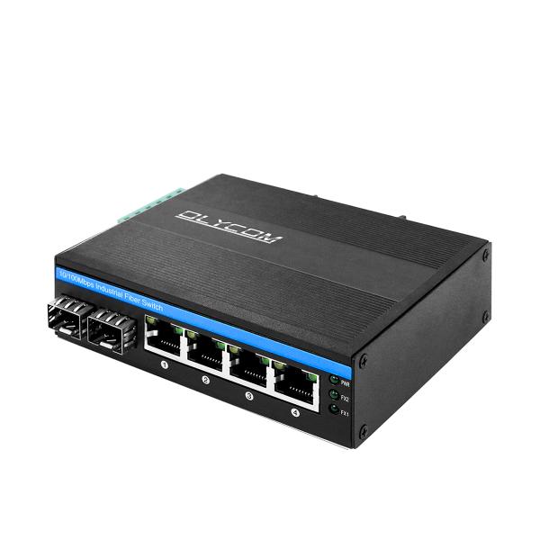 Промышленный сетевой коммутатор 6 портов Fast Ethernet 10/100 Мбит/с, оптоволоконная сеть, Realtek, неуправляемый