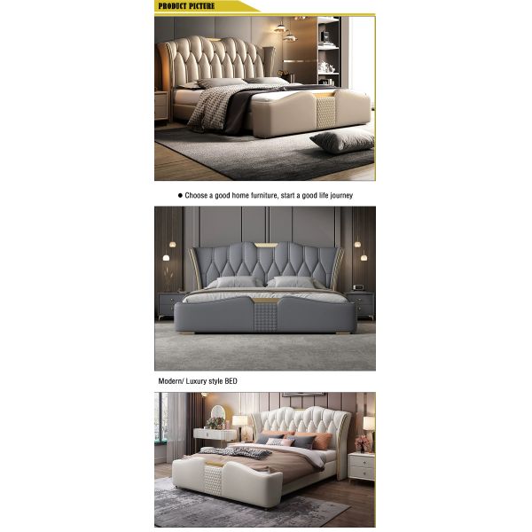 Soft Bed Italian Modern Upholstered Luxury Bed Frame Super King Size Bed Double Designs MOYI Set Furniture Bedroom Furniture