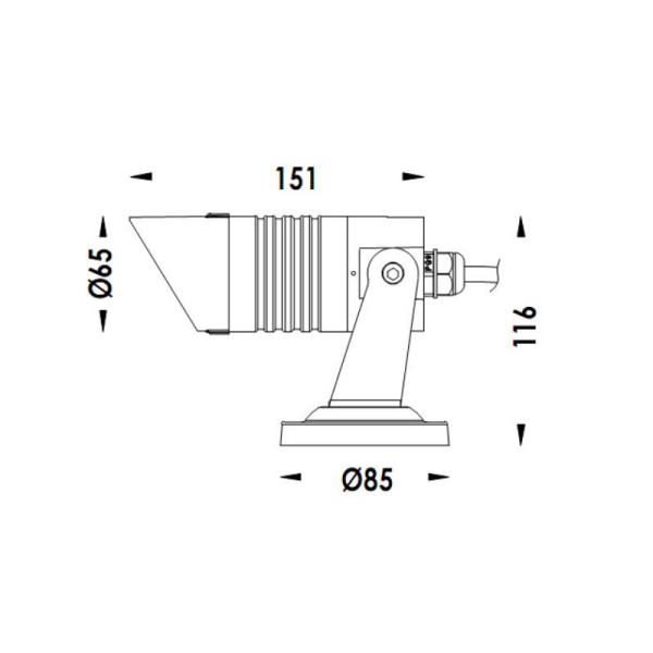 DMX512 LED Architectural Spot Light 3x4W 0-10V DALI Dimming Powder Coated